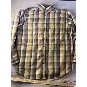Vtg St. John's Bay 2X Thick Flannel FLAWS Grunge Streetwear. Corduroy Collar